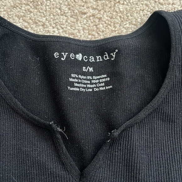 “Eye Candy- Long Sleeve Ribbed Top size small/medium” - Picture 2 of 5